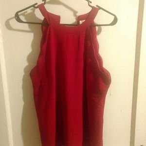 Scalloped Maroon Tank